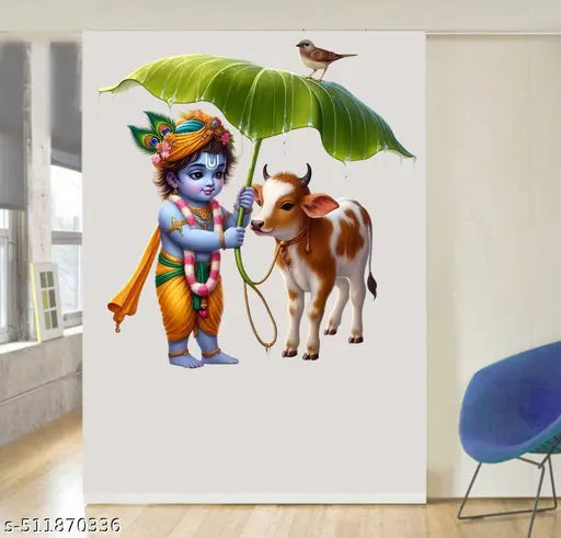 vcreate decor , baby krishna with cow