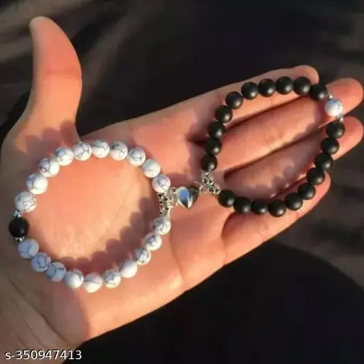 Couple bracelet magnetic mutual attraction matching stone beads bracelets