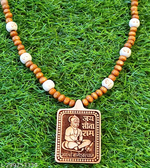 Hare Ram Hare Krishna Bead Tulsi kanthi mala With Sandolwood Bead Hanumanji Pendant tulsi kanthi Mala