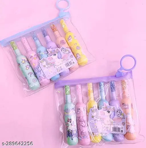 Highlighter for Boys/Highlighter Marker Pen for Kids | Unicorn Stationary for Girls | Multicolor Highlighter Stationery Pen for Study Return Gifts (1 Set 6 Piece)