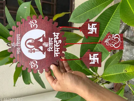 combo of 2 SHRI SHIVAY NAMSTUBHAM Wall Hanging| Wooden Art Decoration Item| Decorative Wall Hanging| Home Décor| Home| Office| Modern Art| Pack of 1