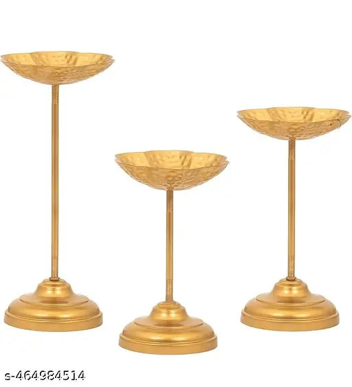 APEX CRAFTS IMPEX Decorative Urli Bowl Tealight Holder Stand | Set of 3 for Decoration Floating Diya Home Decor Showpiece Diwali and Pooja (Set of 3)