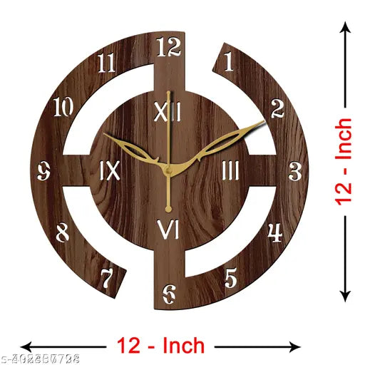Vacesa Decor Wall Clock-100 Wenge 25x25cm Wall Clocks for Home | Wall Clock for Living Room Bedroom | Designer Wooden Butterflies Clocks for Home Wall Decor