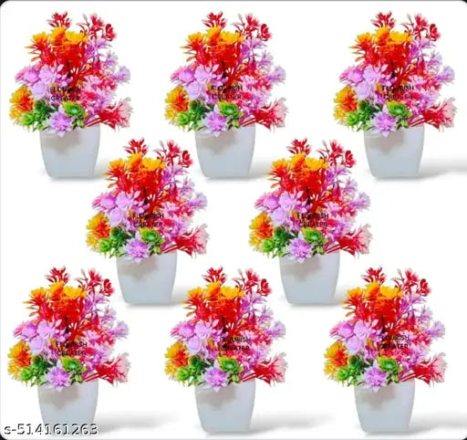 ARISE CREATIONS: set of 8 artificial bonsai wild plants pack of - 8 size ( 15 cm )