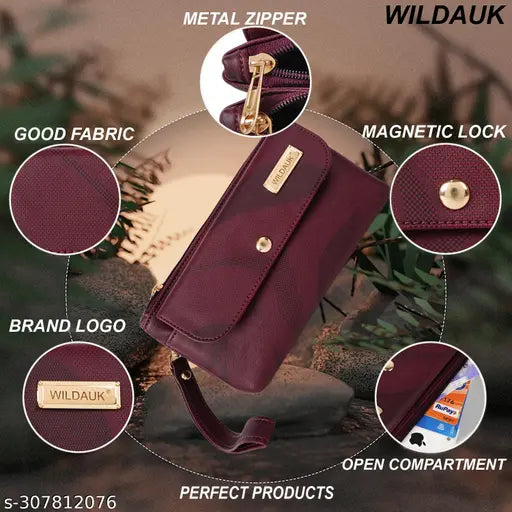WILDAUK  Casual, Formal, Party Maroon Clutch