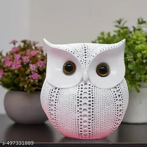 Elegant White Owl Showpiece - Good Luck Vastu Decor for Home & Office