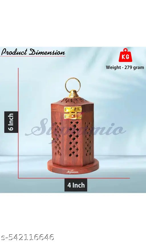 Premium Carved Wooden Incense Burner | Antique Finish Dhoop Box | Fragrance Diffuser