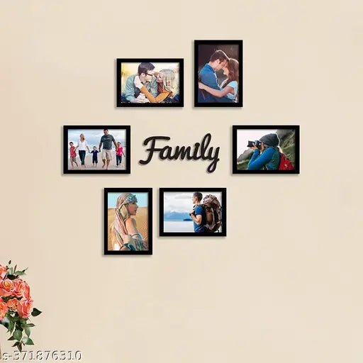 Frame Rang Designer Set of 6 Photo Frames(6pc:  4x6inch )  and family cutout