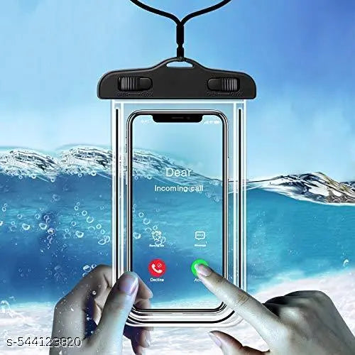 Waterproof Phone Pouch( PACK OF 2)  for Pool&Beach,Underwater Transparent Dry Bag Compatible with iPhone,Samsung,Redmi,Vivo,Oneplus,Mi,Oppo&All Other Smartphones - BLACK