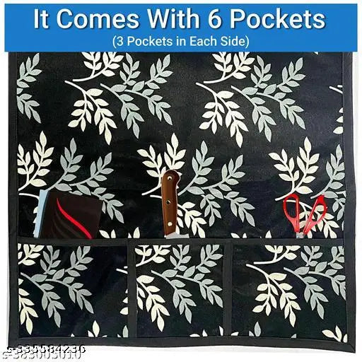 Crosmo Fine Quality Refrigerator Cover for Top With 6 Utility Pockets