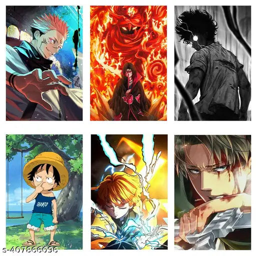 KARTMEN set of 20 mix anime wall poster for room| size_11.9x8.3 inch A4 Size | 300 GSM (Glue Dots Included)