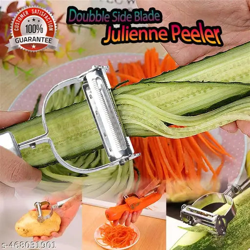 Stainless Steel 2-in-1 Julienne Vegetable Poteto Cucumber Salad Making Doubble Side Blade Peeler Kitchen Tools
