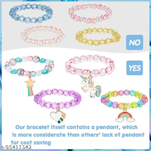 PALAY® 9 Pieces Unicorn Bracelets for Women Crystal Bracelet for Unicorn Birthday Supplies Bracelet for Women Stylish Latest (multi1)