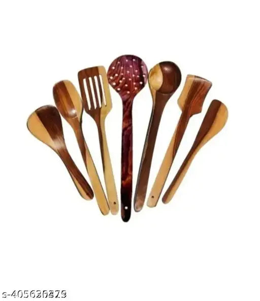 WOODEN SPOON SET OF 7 without jar