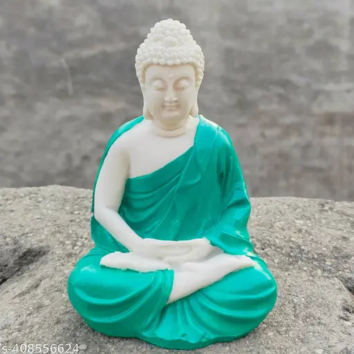 Meditation Buddha Murti For Home Decor Green - Murtikaar Bharat