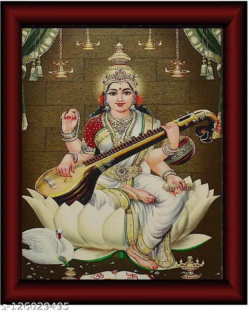 Maa Sarswati wall painting for home Deccorative gift items  11 x 14 inch