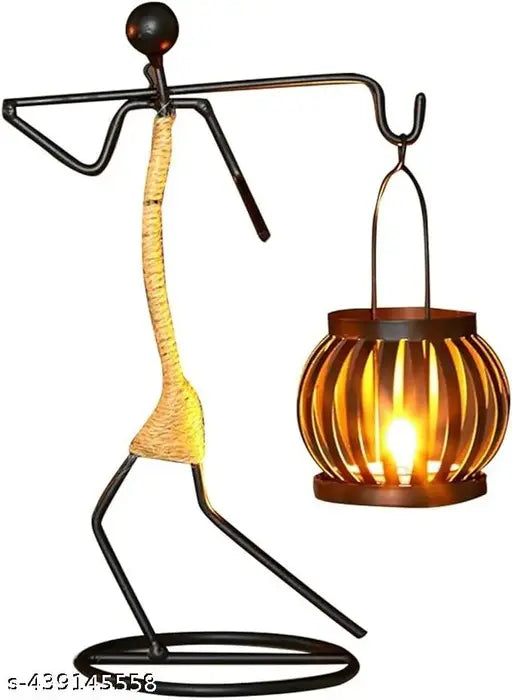 Candle Stands Nordic Metal Candlestick Abstract Character Sculpture