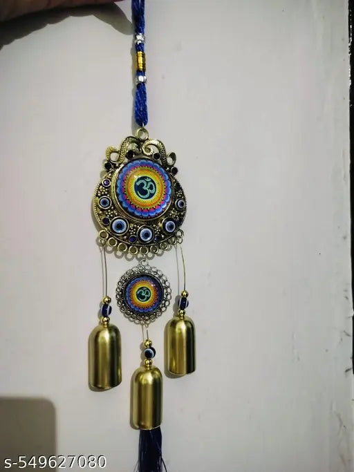 Divya 2 om round evil eye  colourful  wind chaim