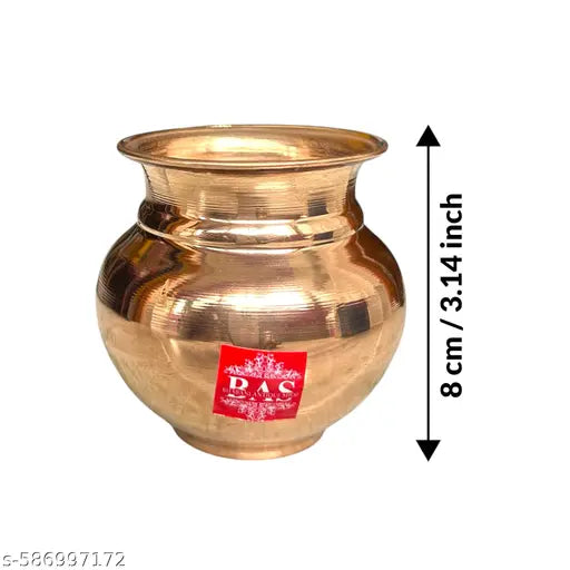 Pure Copper small size Lota for Pooja | Pital Tamba Kalash / Water Pot | Mandir & Ghar Pooja Accessories(Pack Of 1)