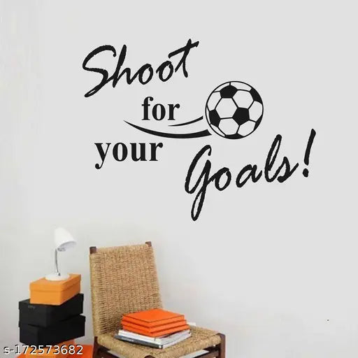 Wall Stickers Quote Sports Football Design Shoot for Your Goals
