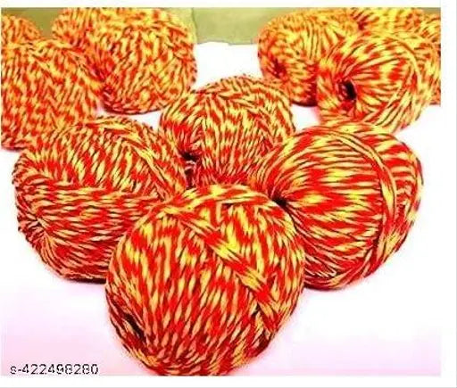 PACK OF 5 Home Cotton Moli, Mauli, Kalava, Red and Yellow Cotton Moli, Traditional Cotton Kalava, Mauli Dhaga