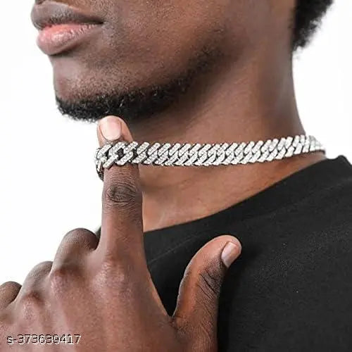 Mc Stan Chain Cuban Link Chain for Men Women girls gents Miami Necklace Iced Cubic Zirconia diamond chain Sterling Silver Chains Long Stainless Steel Ice Rhinestone Hip hop Stylish Rapper