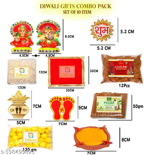 Dflora Diwali Dhamaka Gift Box | 10 Premium Festive Items | Fun & Traditional Diwali Hamper for Family, Friends & Corporate Gifting
