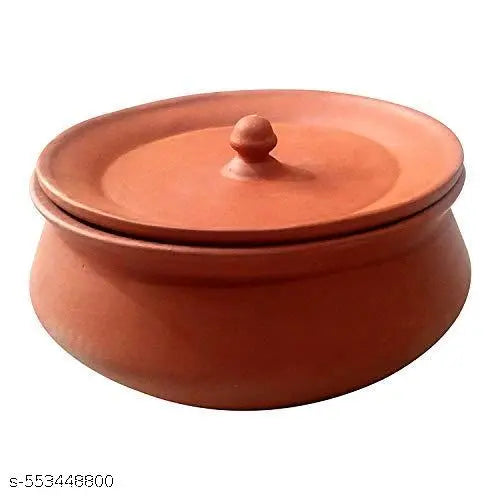 Handmade Clay Yogurt Pot | Traditional Mitti Dahi Handi with Lid | Earthen Serving Bowl