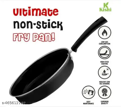 Nonstick Fry Pan, 22 cm, 1L Black | Best Omelette Fry Pan for Home & Kitchen (Pack of 1) Kishi Premium Quality