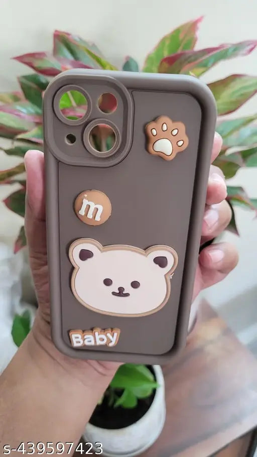 RJR iPhone 13 Back Case Cover for Girls | Cute Teddy Design | Partywear | Designer | Soft Back Case Cover- Multicolor