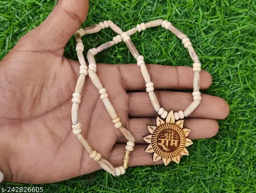 100% Orginal Shri Ram Tulsi Kanthi MalaTulsi Kanthi Mala Original Beads Wood Brown for Neck, Men, Women, Boys, Girls and Friends (Pack of 1)