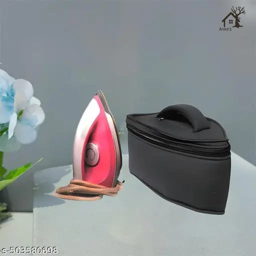 Iron Organizer & Press Cover - Black Cotton Storage Bag for Travel Iron, Dustproof Case with Handle & Zipper Closure, Easy to Carry and Perfect for Travel