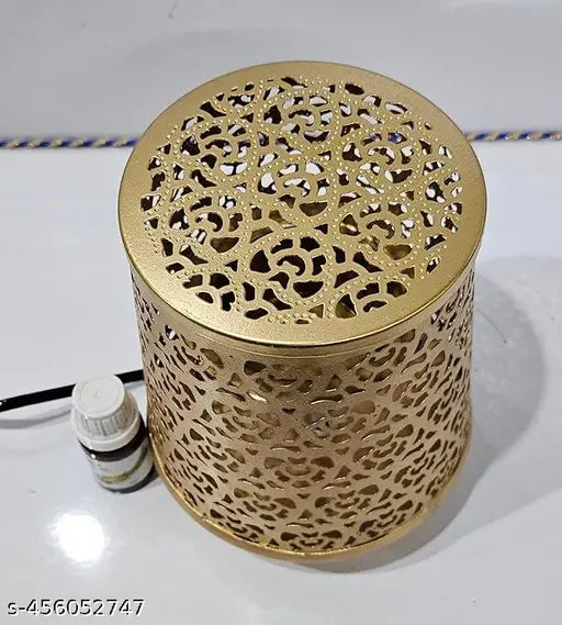 Decorative Electric Moroccan Style,Aroma' Oil Burner (Diffuser) for Home Fragrance with 10ml Aroma' Oil Golden