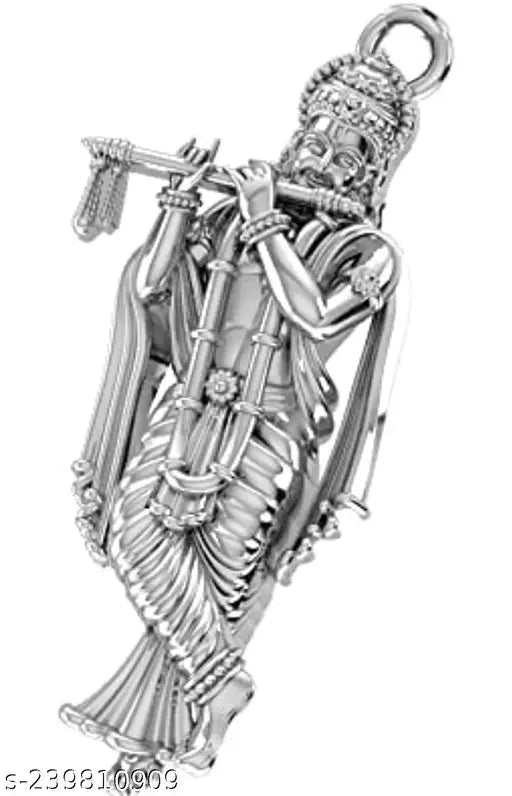 God Krishna silver plated pandent locket chain