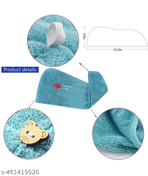Microfiber Wet Hair Drying Towels,Super Absorbent Thick Curly Hair,Quick Dry Caps Wrap for Womens (26" x 10")(Pack of  1 )-Multi design And colour