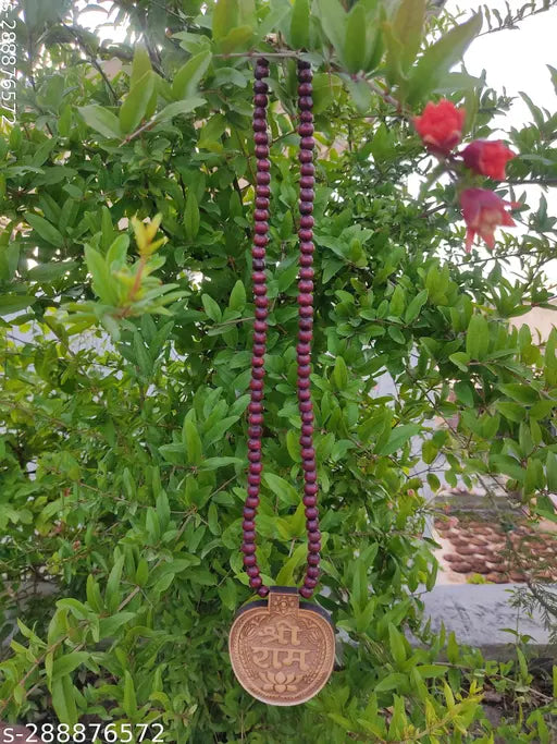 Shri Ram Kadamb Wood Mala Tulsi Mala Necklace Shri Ram Tulsi Mala Shri Ram Wood Chain
