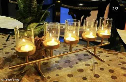 Deco Crafts - Metal Multi T light Holder with Borosil Glass for Home, Office & Gifting Purpose use !!! SHOP NOW !!!