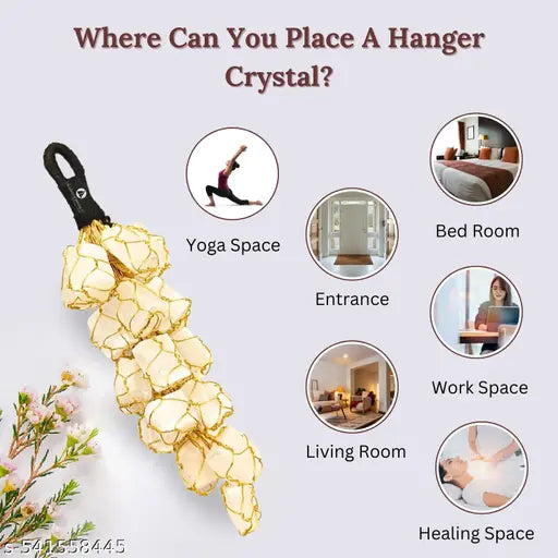Agate Natural Selenite Crystal Rough Chunks - Vastu Door Hanging - Gives Protection from Negative Energies and Evil Eyes. (Selenite)