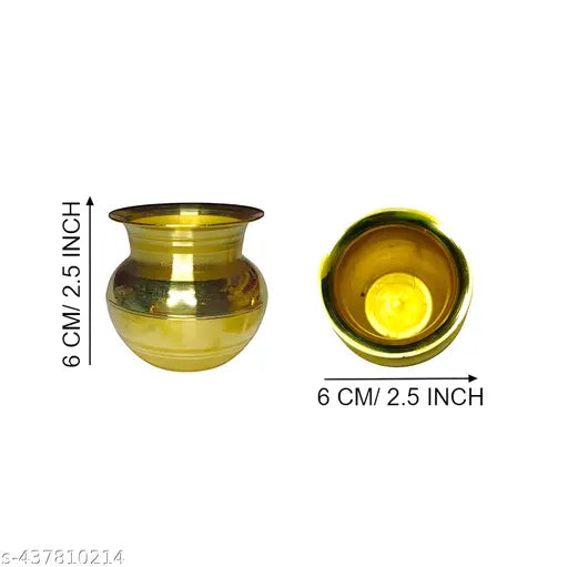 Trendy Brass Mangal Kalash and Mango Leaves | Pittal ka Lota, Aam Patta - 2 Pcs Combo