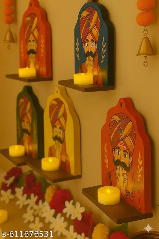 Tealight candle Holder for Diwali Decoration Tealight Holder Set  (Multicolor, Pack of 5)