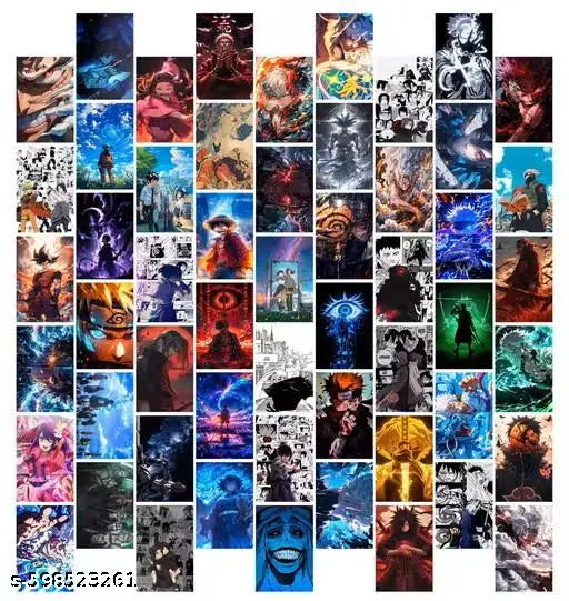 Aesthetic mix Anime Collage Kit Wall Posters Collections | Set of 54 | 4x6 inch each | aesthetic posters- SMALL