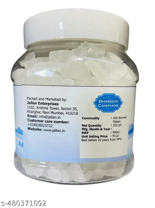 Jallan Pure Natural Bhimseni Camphor Rose 500gm (250x2)| Original Bhimseni Kapoor