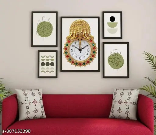 Shrijay Premium Quality Panchmukhi Ganesh Ji Analog Wall Clock for Home & Office