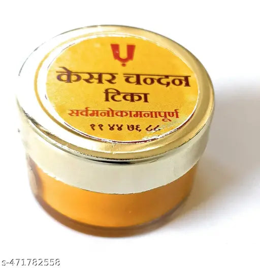 Chandan Kesar Tika (Tilak) Authentic Red Sandalwood & Saffron Paste, Long-Lasting Fragrance for Daily Pooja, Hawan, and Spiritual Rituals