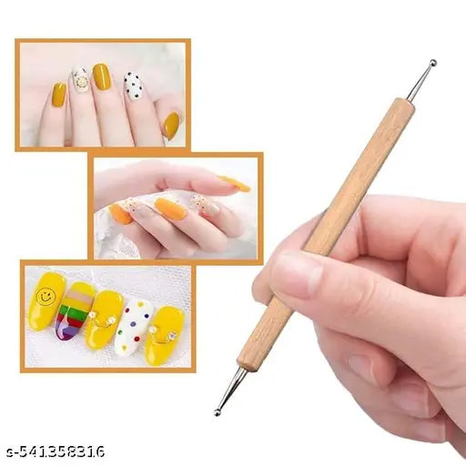 CraftNcreation Tools 9 Pcs/Set for Clay Dot Mandala Embossing Modelling Ball Stainless Steel Wooden Tool for Fondant Cake Decorating Nail Art Rock Painting for Beginners Artists.