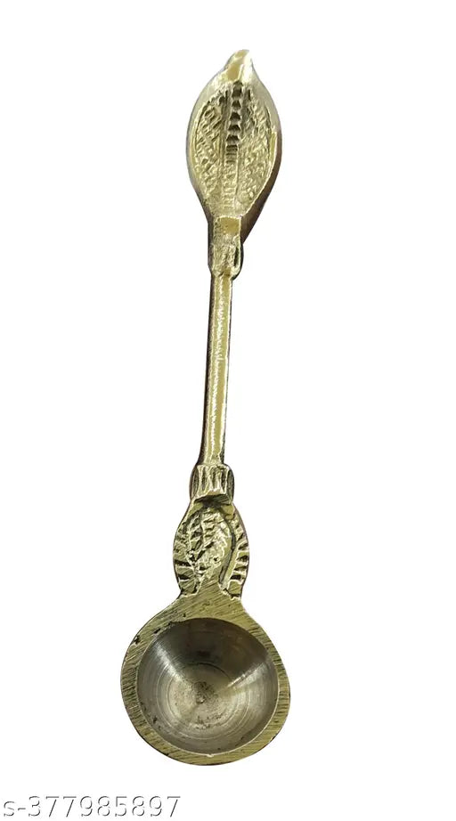 Puri Crafts pure brass naga design pancha patra spoon pack-2