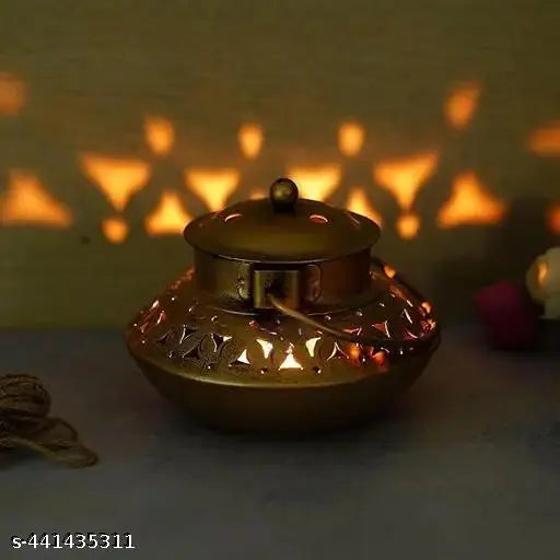 Handicrafts metal degchi dhoop dhani tealight holder incase holder size 5 inc