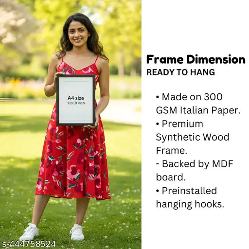 UdayGalleries Hanuman Chalisa Motivational Wall Photo Frame – 10x13 Inch Framed Sanskrit Quote for Pooja Room, Living Room & Study | Powerful Hindi Mantra Décor for Spiritual Energy & Protection | Ideal Gift for Devotees, Home Temple & Religious Celebrati