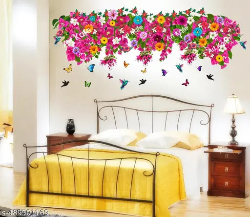 Art Kafe Colorful Flowers & Butterflies Wall Stickers