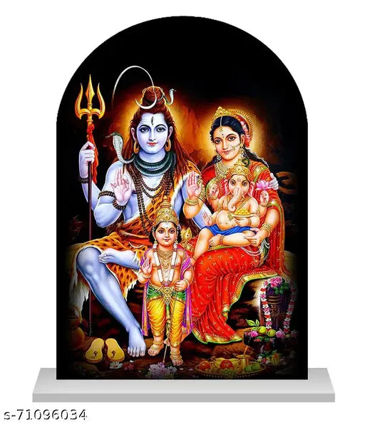 AUTOEASY Shiv Parivar idol for Car Dashboard murti shiv idol for home Lord Shiv Decorative Spiritual Gift Item & Statue for Temple /Pooja/ Home Decor / Office / Study Table, Holy Statue, Decorative Showpiece
